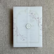 "Jessica minimalist mauve vellum wraps for 5x7 card | pack of 10" - Invitation Jackets and Overlays in pink by Ivory Invitations