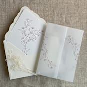 "Jessica minimalist mauve vellum wraps for 5x7 card | pack of 10" - Invitation Jackets and Overlays in pink by Ivory Invitations