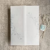 "Jessica minimalist steel blue vellum wraps for 5x7 card | pack of 10" - Invitation Jackets and Overlays in blue by Ivory Invitations