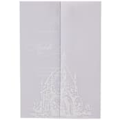 "Vellum Jacket with Small Wooden Church, Set of 10" - Invitation Jackets and Overlays in white by Self Stationery