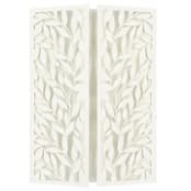 "Laser Cut Gatefold with Leaf Motif for 5x7 Card | Set of 10 | Envelopes Included" - Invitation Jackets and Overlays in white by Self Stationery