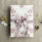 "Venetian floral lace mauve color printed vellum wrap for 5x7 card  | pack of 10" - Invitation Jackets and Overlays in purple by Ivory Invitations