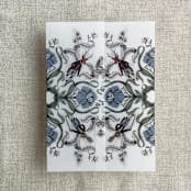 "Blue enchanted forest printed vellum wrap for 5x7 card | pack of 10" - Invitation Jackets and Overlays in blue by Ivory Invitations