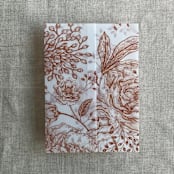 "Elegant peonies and berries rust color printed vellum wrap for 5x7 card  | pack of 10" - Invitation Jackets and Overlays in copper by Ivory Invitations