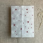 "Holly berries white pine leaves printed vellum wrap for 5x7 card | pack of 10" - Invitation Jackets and Overlays in white by Ivory Invitations