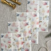 "Colorful watercolor florals vellum wrap for invitations | Set of 10" - Invitation Jackets and Overlays in multicolorassorted-colors by Maria Ferrer G.
