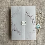 "Jessica minimalist merlot vellum wraps for 5x7 card | pack of 10" - Invitation Jackets and Overlays in purple by Ivory Invitations