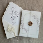 "Jessica minimalist merlot vellum wraps for 5x7 card | pack of 10" - Invitation Jackets and Overlays in purple by Ivory Invitations
