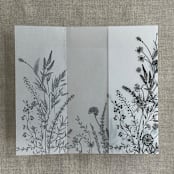 "Black English botanical garden floral printed vellum wrap for 5x7 card | pack of 10" - Invitation Jackets and Overlays in black by Ivory Invitations