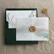 "Blank white translucent vellum wrap vellum jacket for 7x5 horizontal card | pack of 10" - Invitation Jackets and Overlays in white by Ivory Invitations
