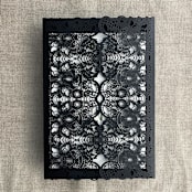 "Black French Lace Lasercut Gate Jacket for 4.25x6 inch Invitation  | Pack of 10 | Envelopes Included" - Invitation Jackets and Overlays in black by Ivory Invitations