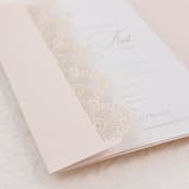 "Peach Laser Cut Invitation Cover for 5x7 Card | Set of 10 | Envelopes Included" - Invitation Jackets and Overlays in pink by Self Stationery
