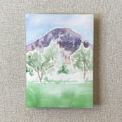 "Mountain Watercolor Vellum Jacket for Wedding Invitations | A7 | Set of 10" - Invitation Jackets and Overlays in multicolor by Cotton and Bow