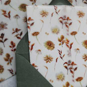"Bohemian Floral Patter Vellum Wraps | Set of 10 Vellum Jackets" - Invitation Jackets and Overlays in beige by Nikki Turner