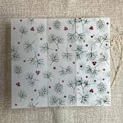 "Holly berries green pine leaves printed vellum wrap for 5x7 card | pack of 10" - Invitation Jackets and Overlays in green by Ivory Invitations