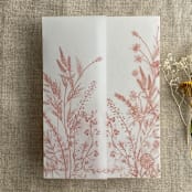 "Old rose English botanical garden floral printed vellum wrap for 5x7 card | pack of 10" - Invitation Jackets and Overlays in pink by Ivory Invitations