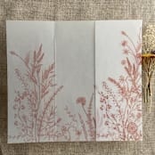 "Old rose English botanical garden floral printed vellum wrap for 5x7 card | pack of 10" - Invitation Jackets and Overlays in pink by Ivory Invitations