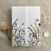 "Colorful English botanical garden floral printed vellum wrap for 5x7 card  | pack of 10" - Invitation Jackets and Overlays in multicolorassorted-colors by Ivory Invitations