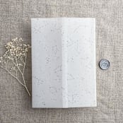 "Stella Celestial steel blue color printed vellum wrap for 5x7 card | pack of 10" - Invitation Jackets and Overlays in blue by Ivory Invitations