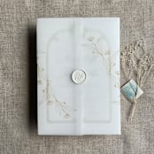 "Jessica minimalist gold vellum wraps for 5x7 card | pack of 10" - Invitation Jackets and Overlays in gold by Ivory Invitations