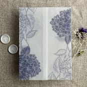 "Lavender Hydrangea floral printed vellum wrap for 5x7 card | pack of 10" - Invitation Jackets and Overlays in purple by Ivory Invitations