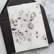 "Classic Black Floral Vellum Paper | Set of 10 Printed Vellum Jackets" - Invitation Jackets and Overlays in black by Nikki Turner