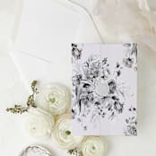 "Classic Black Floral Vellum Paper | Set of 10 Printed Vellum Jackets" - Invitation Jackets and Overlays in black by Nikki Turner