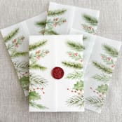 "Christmas greenery vellum wrap for 5x7 invitations | Set of 10" - Invitation Jackets and Overlays in multicolorassorted-colors by Maria Ferrer G.