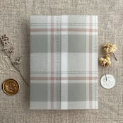 "Plaid lovers blush gray madaras printed vellum wrap for 5x7 card  | pack of 10" - Invitation Jackets and Overlays in multicolor by Ivory Invitations