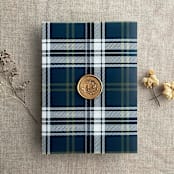 "Plaid lovers blue white watch printed vellum wrap for 5x7 card  | pack of 10" - Invitation Jackets and Overlays in blue by Ivory Invitations