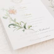 "Vellum Jacket with a Wreath of Floral, Set of 10" - Invitation Jackets and Overlays in green by Self Stationery