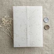 "Stella Celestial gold color printed vellum wrap for 5x7 card | pack of 10" - Invitation Jackets and Overlays in gold by Ivory Invitations