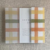 "Pasta checkers printed vellum wrap for 5x7 card | pack of 10" - Invitation Jackets and Overlays in multicolorassorted-colors by Ivory Invitations