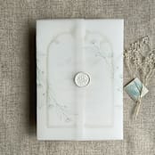 "Jessica minimalist sage envelope vellum wraps for 5x7 card | pack of 10" - Invitation Jackets and Overlays in green by Ivory Invitations