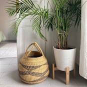 "Bolo Basket with Diamond Pattern" - Decorative Storage in multicolor by AKETEKETE