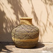 "Flower Pot Black Pattern Basket" - Decorative Storage in natural by AKETEKETE