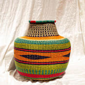 "Flower Pot Basket by Asiibi No. 3" - Decorative Storage in multicolor by AKETEKETE