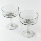 "Handblown Hammered Coupe Cocktail Glasses - Clear - Set of 4" - Glassware in clear by Powered By People