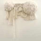 "Snow Cloud 2 Wall Hanging" - Original Textile Art in white by Anya Dinovich