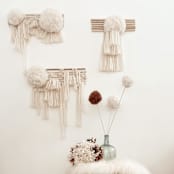 "Snow Cloud 2 Wall Hanging" - Original Textile Art in white by Anya Dinovich