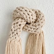 "Holding On" - Original Textile Art in natural by Bharti Trivedi