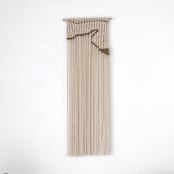 "Crescent Bay- III" - Original Textile Art in beige by Bharti Trivedi