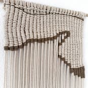 "Crescent Bay- III" - Original Textile Art in beige by Bharti Trivedi