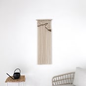 "Crescent Bay- III" - Original Textile Art in beige by Bharti Trivedi