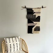 "Abstract Macrame #005" - Original Textile Art in multicolor by Kelly Renee Arte