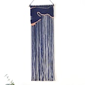"Crescent Bay II" - Original Textile Art in blue by Bharti Trivedi