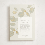 "Sonnet" - Foil Press Memorial Cards in Meadow by Kristie Kern - Front