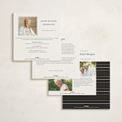 "Timeless Charm" - Foil Press Memorial Cards in Charcoal by Lucrecia Caporale - Back of Card Options