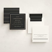 "Timeless Charm" - Foil Press Memorial Cards in Charcoal by Lucrecia Caporale - Assembled