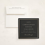 "Timeless Charm" - Foil Press Memorial Cards in Charcoal by Lucrecia Caporale - Card with Envelope